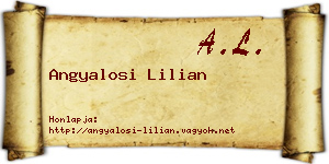 Angyalosi Lilian névjegykártya